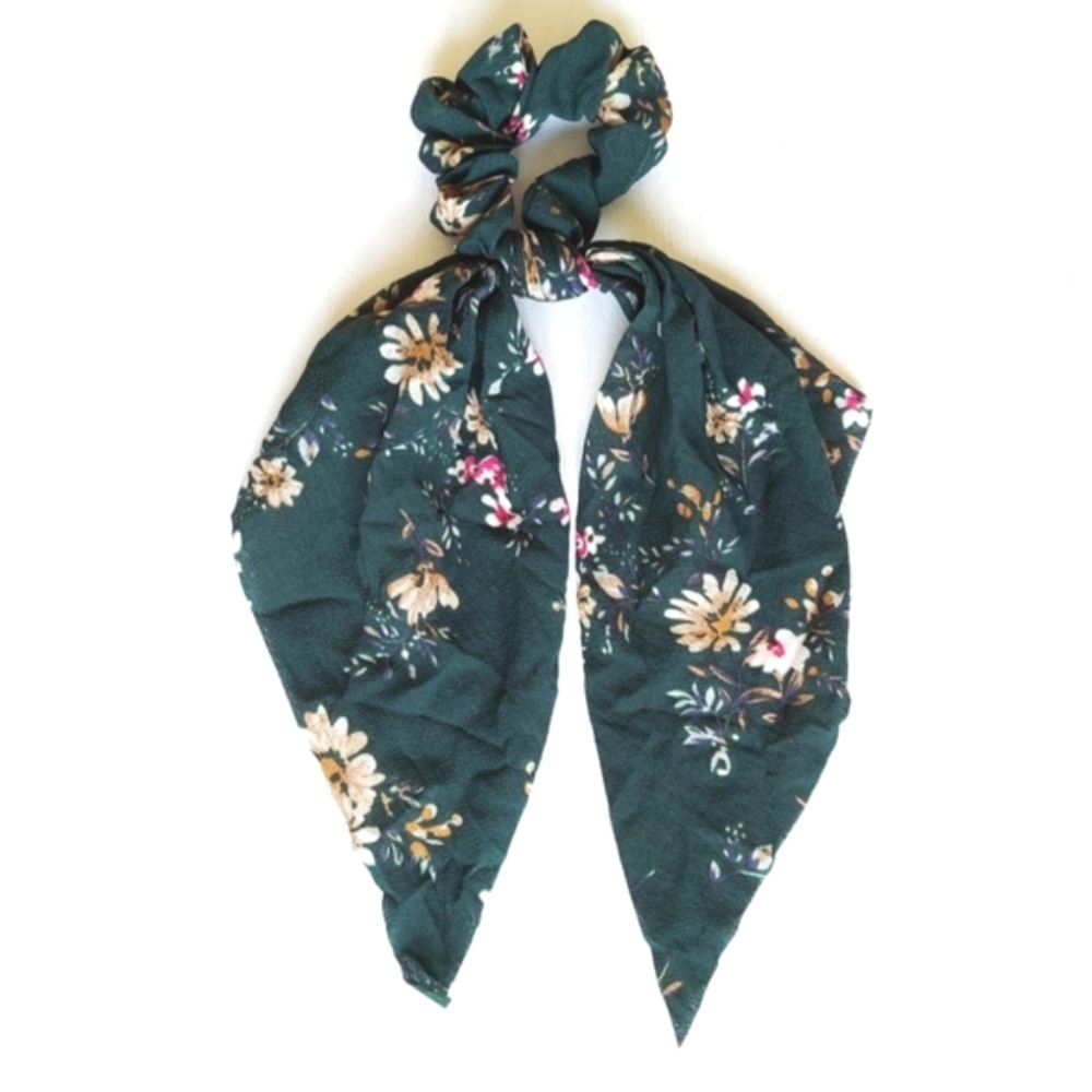 Rachel Floral Hair Scarf - Dark Green